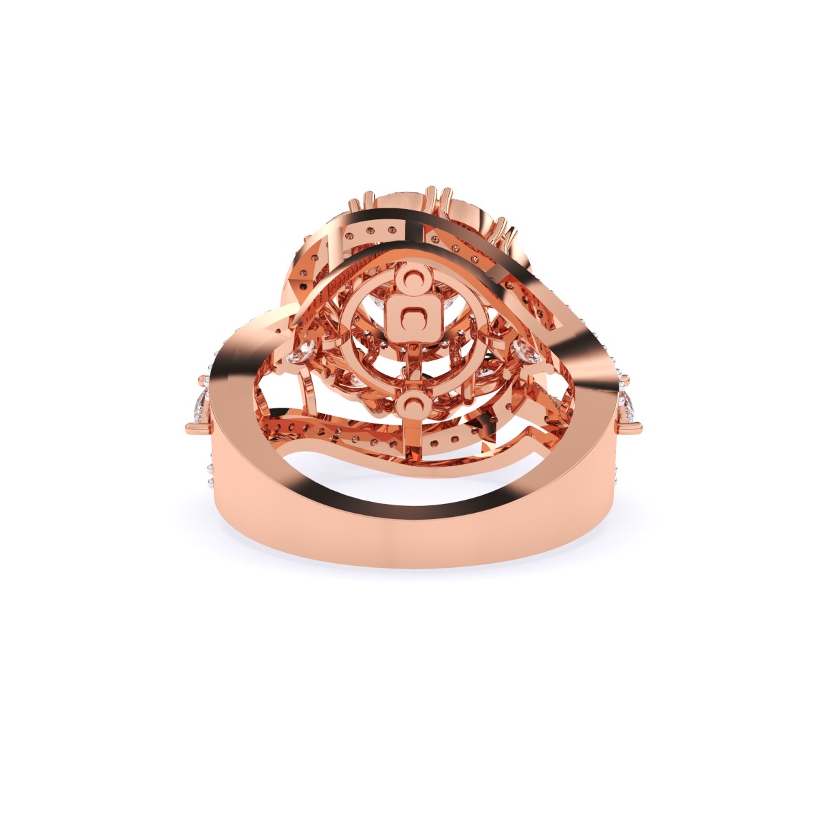 Round By pass Art deco style Ring